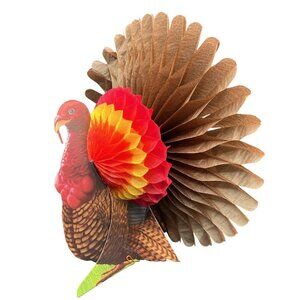 Vintage Honeycomb Turkey Centerpiece Thanksgiving Decor Festive Holiday Display